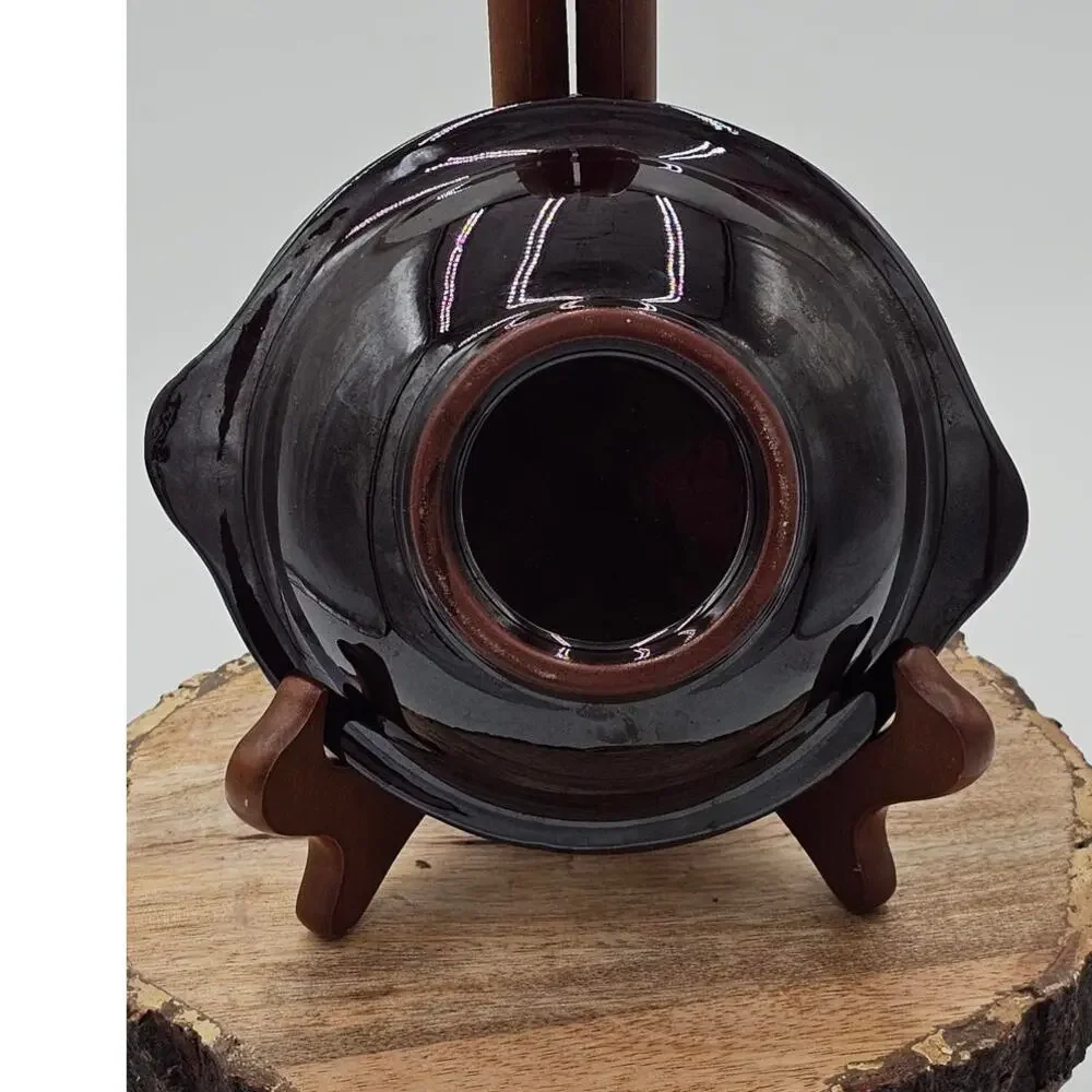 Vintage Japanese Eye Dish Mid Century Pour Glaze Catchall Trinket Dish 50s 60s